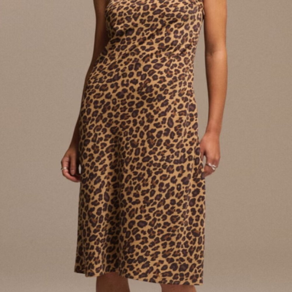 Abercrombie & Fitch Brown and Black Spaghetti Strap Slip Dress